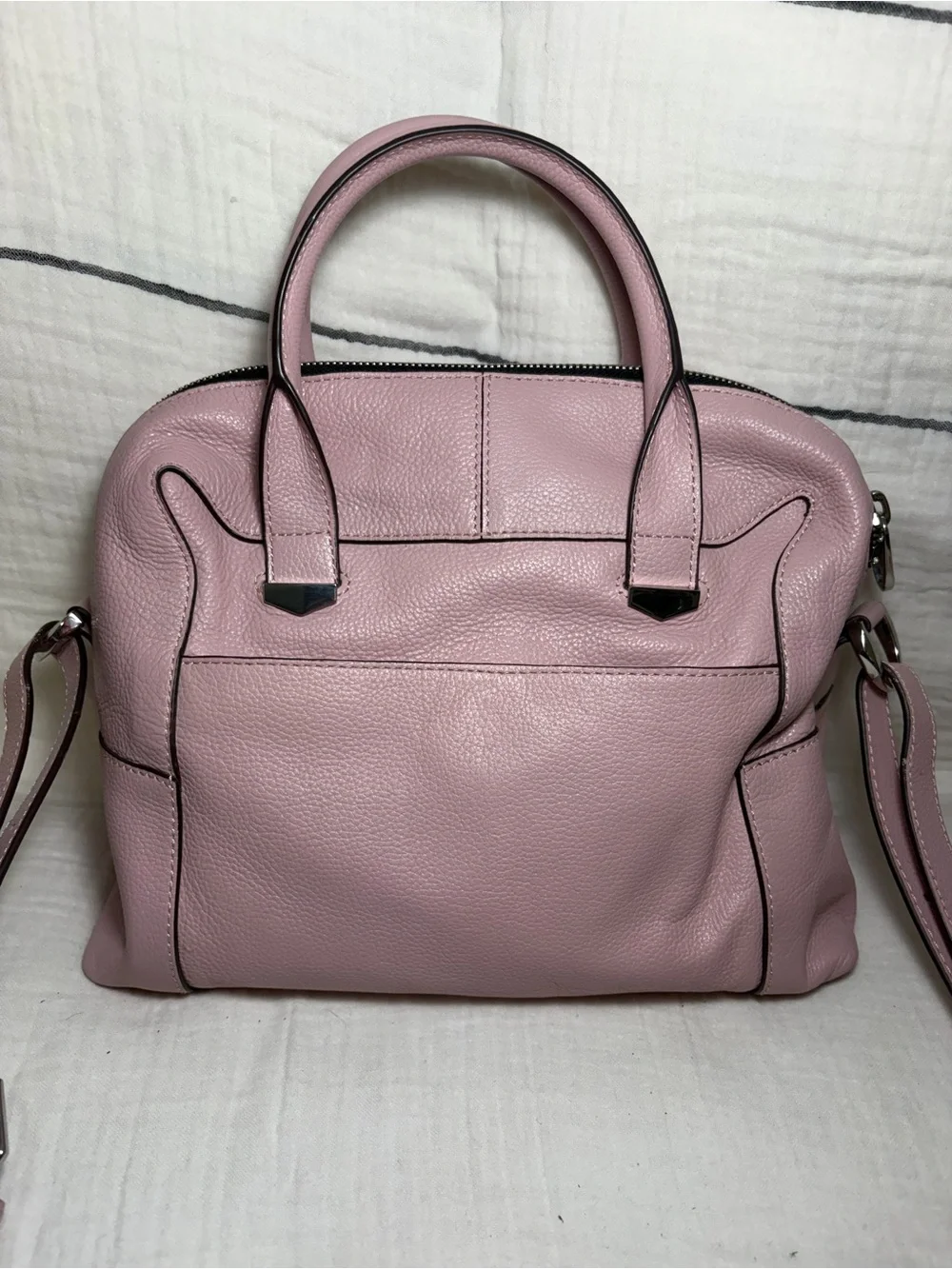 orYANY Pink Leather Satchel Bag